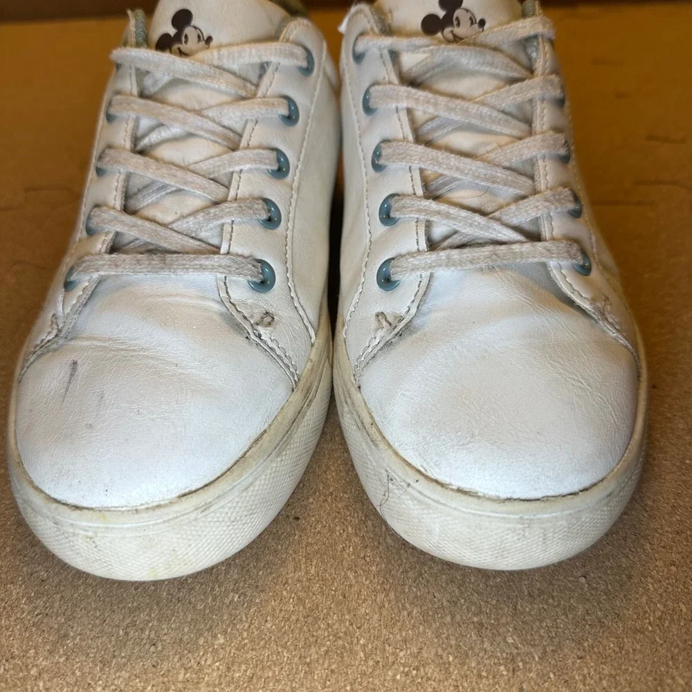 Disney Mickey Minnie Mouse Kids White Low Top Sneakers Size C4‎ Aldi 831674